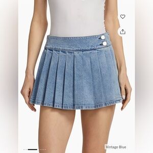 Alice + Olivia Noah Denim Pleated Miniskirt size 27